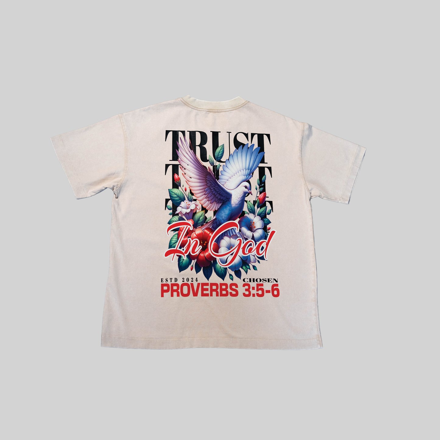 OVERSIZE ACID WASH TRUST IN GOD TEE