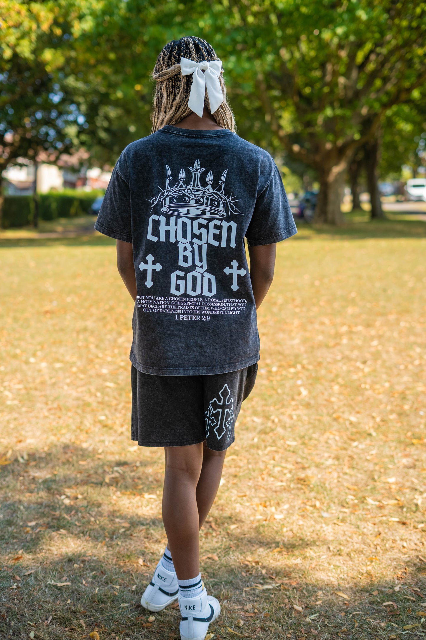 OVERSIZE ACID WASH CHOSEN BY GOD TEE