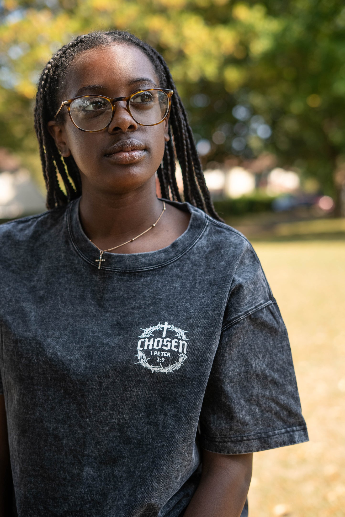 OVERSIZE ACID WASH CHOSEN BY GOD TEE